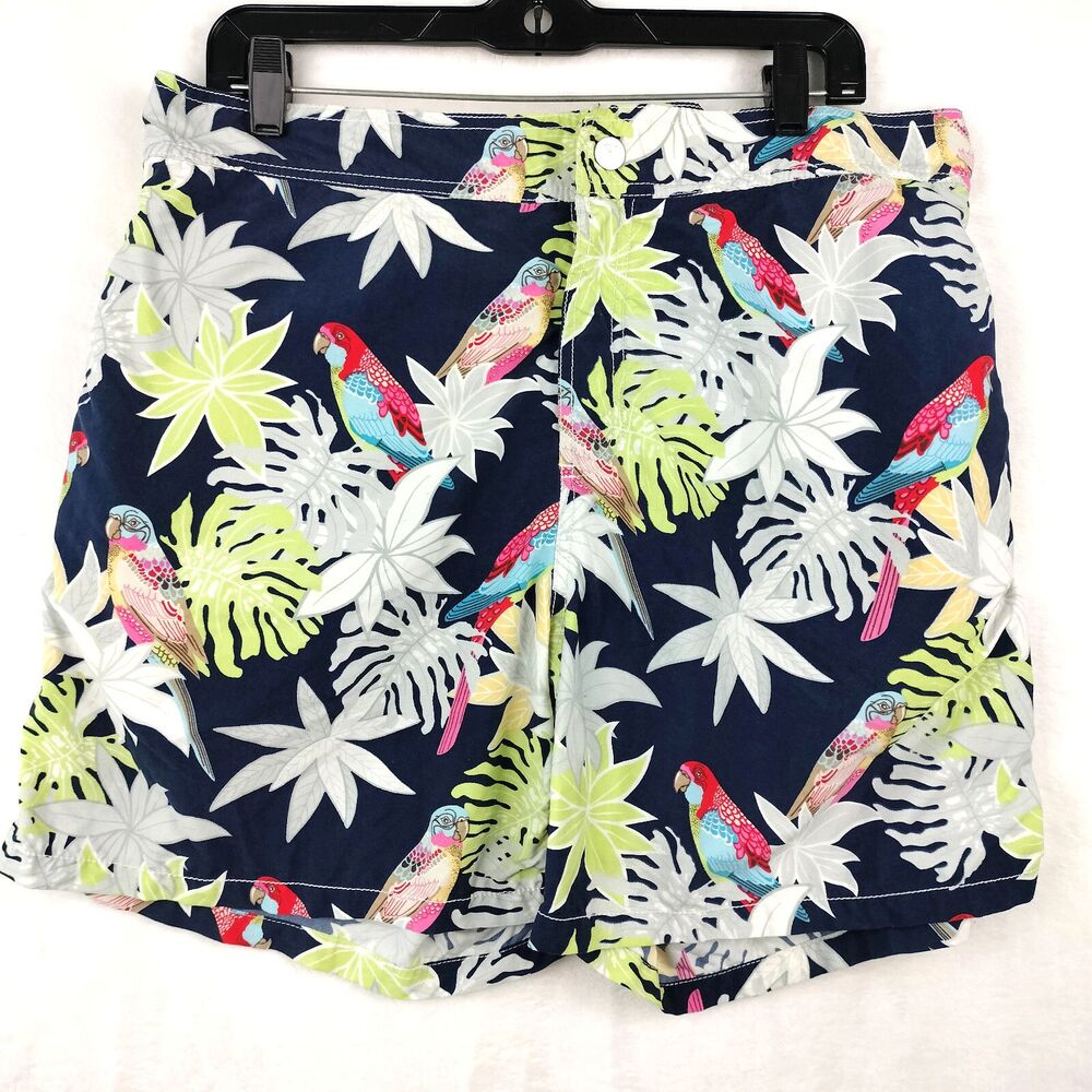 Vilebrequin Swim Suit Trunks Men XXL Hawaiian Board Shorts Floral Tropical Birds